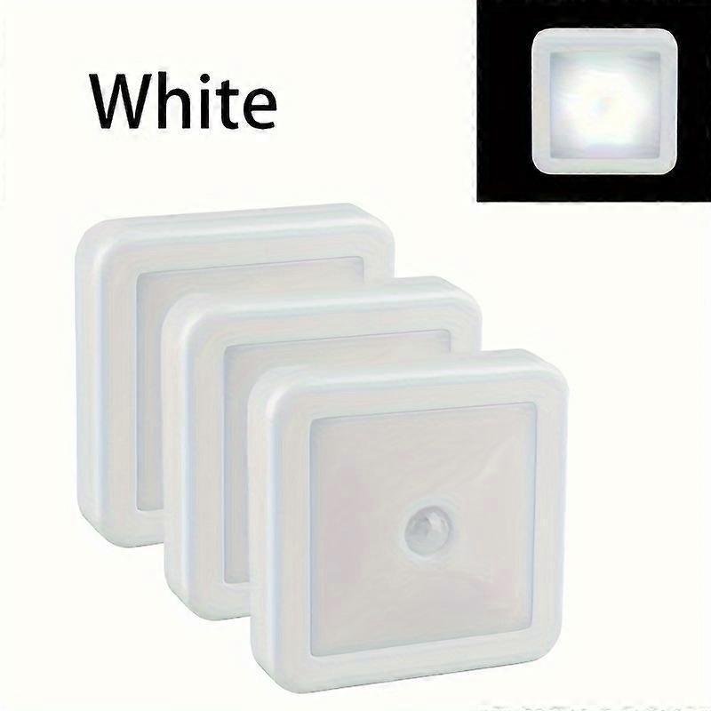 3 stk / 6 stk bevegelsessensor LED nattlys: 3 stk / 6 stk sett for bad, sengekant, korridor, midtgang, toalett, trapp og skap - intelligent PIR, Energ