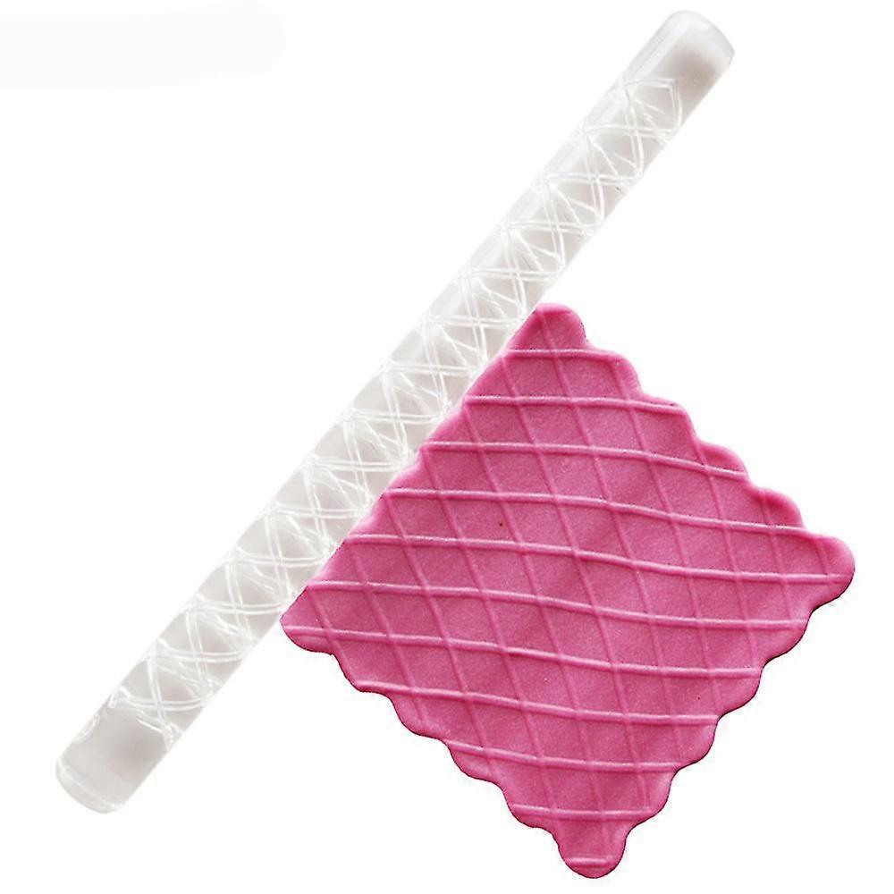 Embossing Acrylic Rolling Pin Fondant Sugar Craft Cake Baking Decorating Tool