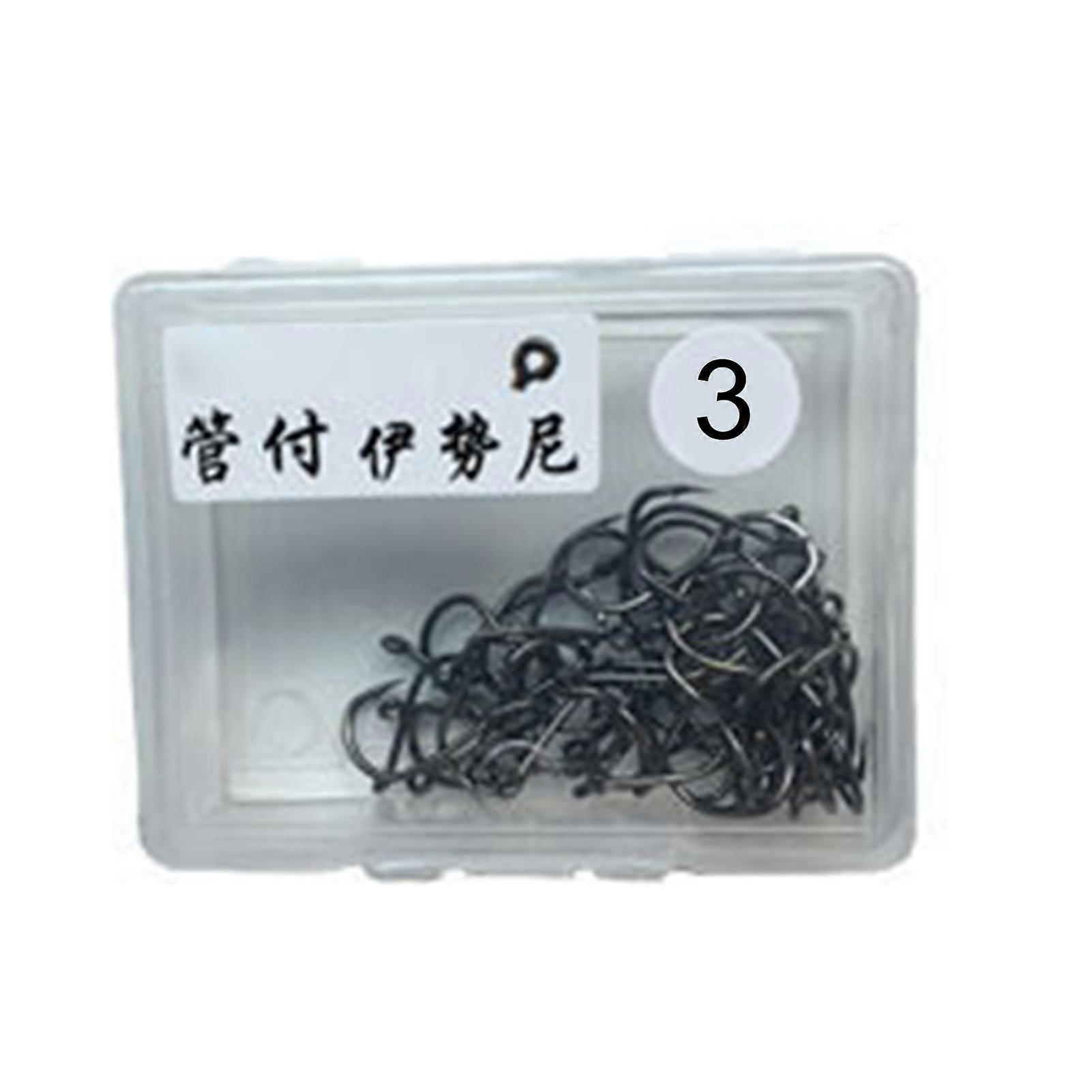 Kaesi 50Pcs/Box Fishing Hook High Strength Super Sharp Fishing Tackle Barbed Single Circle Carp Hook Fishing Accessory