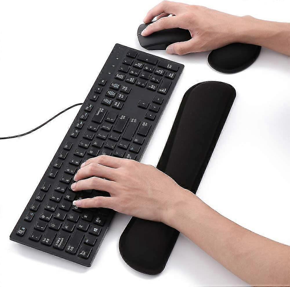 Wrist Rest Set For Keyboard And Mouse Wrist Rest With Memory Foam Comfortable Hand Rest Anti-tendon Sheath Problems For Computer, Laptop And Notebook