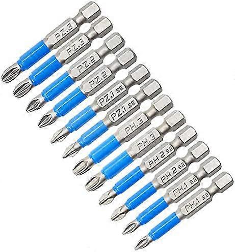 PZ/PH Magnetic Screwdriver Bits - 12 Pieces