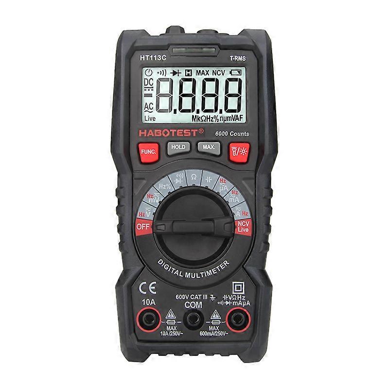 HT113 Digital-Multimeter-Tester Professioneller AC-DC-Ohm-Hz-True-RMS-Transistor-Tester