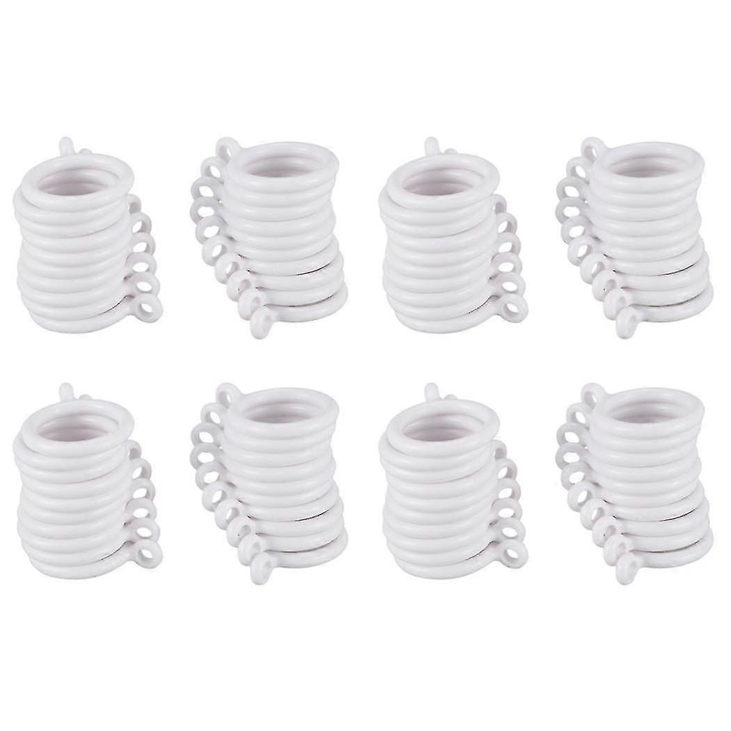 80x White 25mm Inner Plastic Curtain Rings