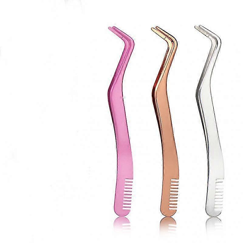 Lash Tweezers For Individual Lashes Clusters Diy Lash Extensions Supplies Lash Applicator Tool Cluster Lashes Tweezer Set For False Eyelashes 3pcsmult