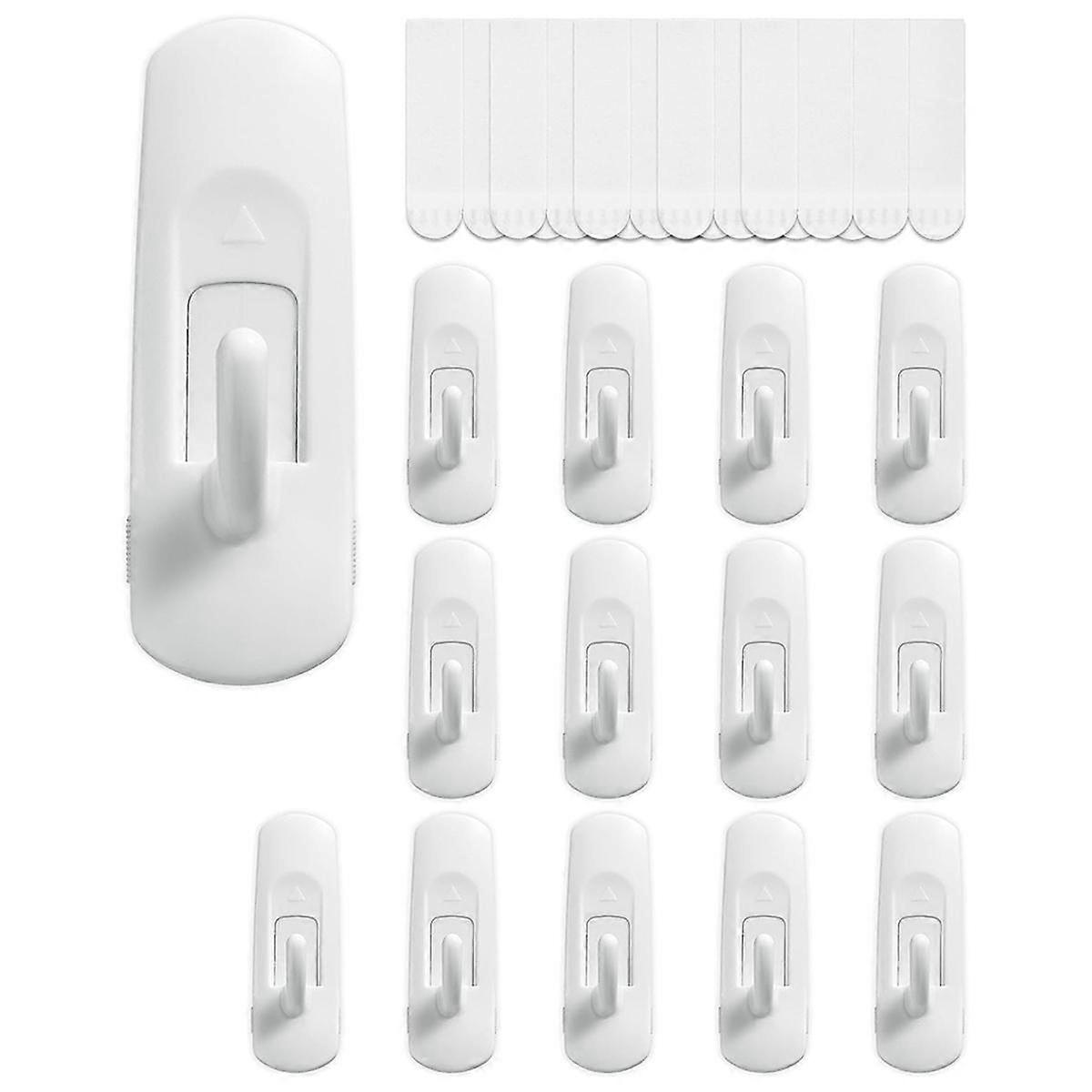 14 Hooks+20 Strips, Utility Hooks, Organize Damage-Free Hanging Hooks Heavy Duty Hooks ,No Tools Wa