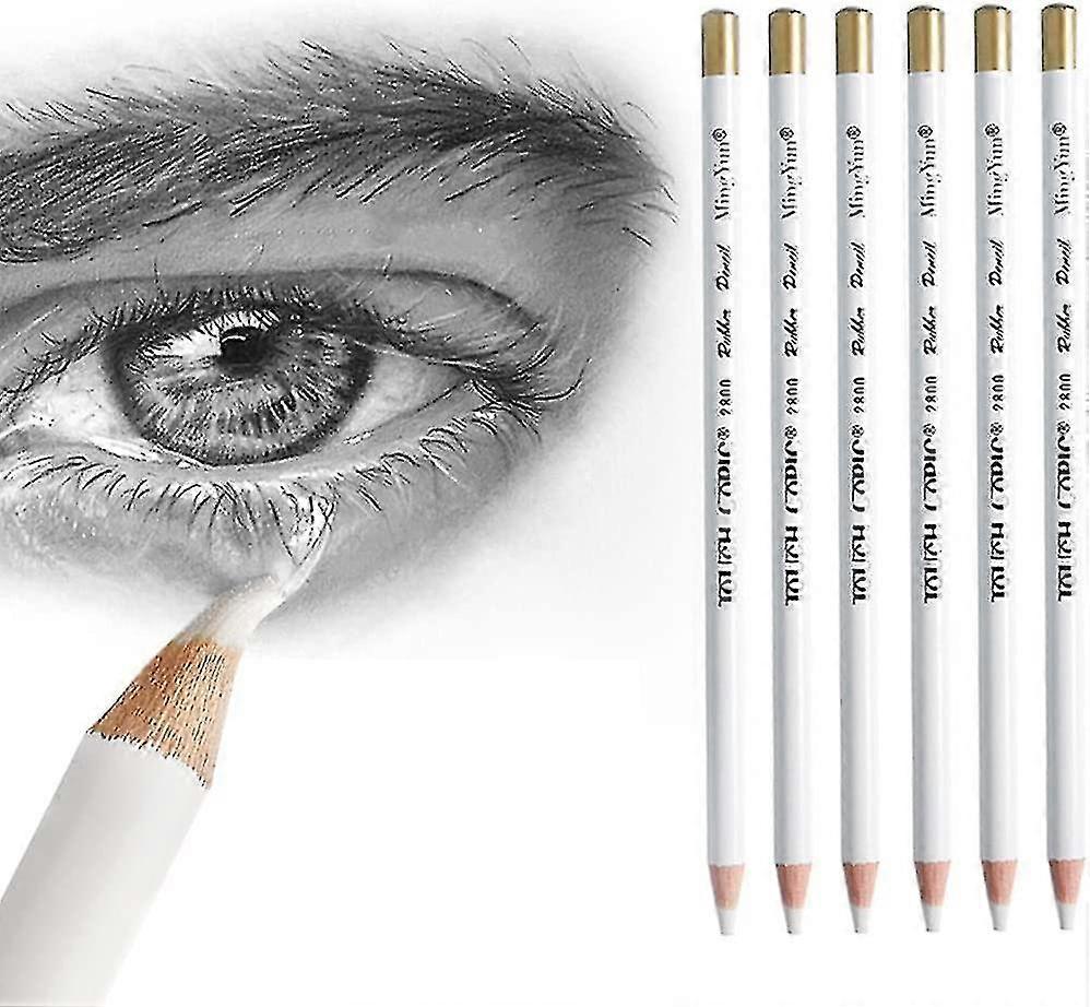 Eraser Pencils Set For Artists, Wooden Sketch Eraser Pen For Charcoal Drawings, Professional Highlight Painting Eraser For Sketching, Revise Erasing D