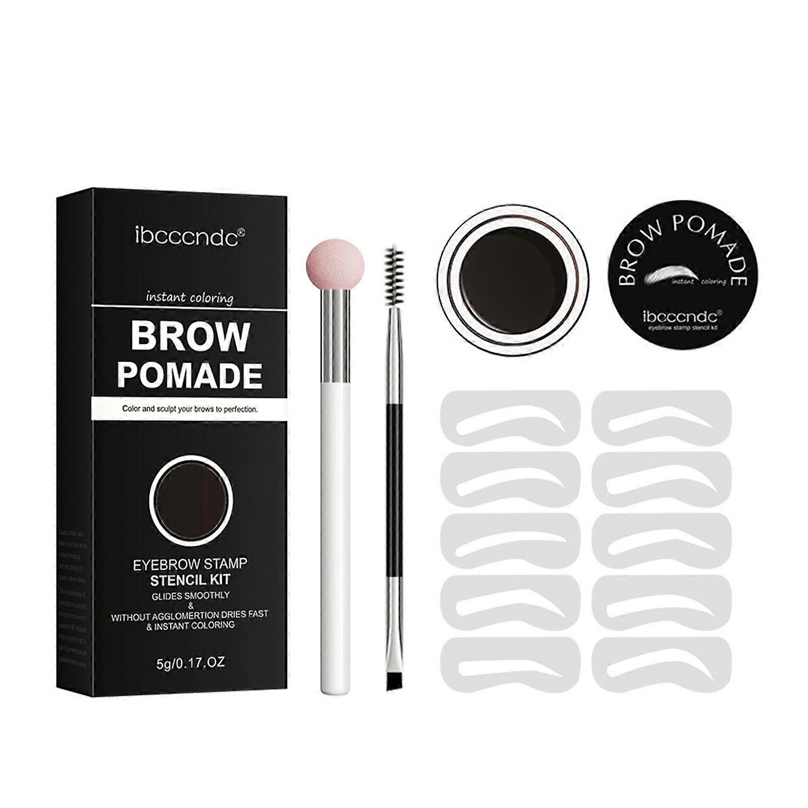 Ensemble de crème pour les sourcils noir brun foncé carré d’eau carrée sueur seal poudre de sourcils