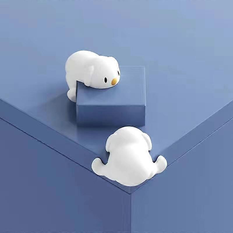 8pcs White Baby Cartoon Safety Puppy Table Corner Protector Safety Soft Silicone Edge Protective Cover For Child Safety Furniture