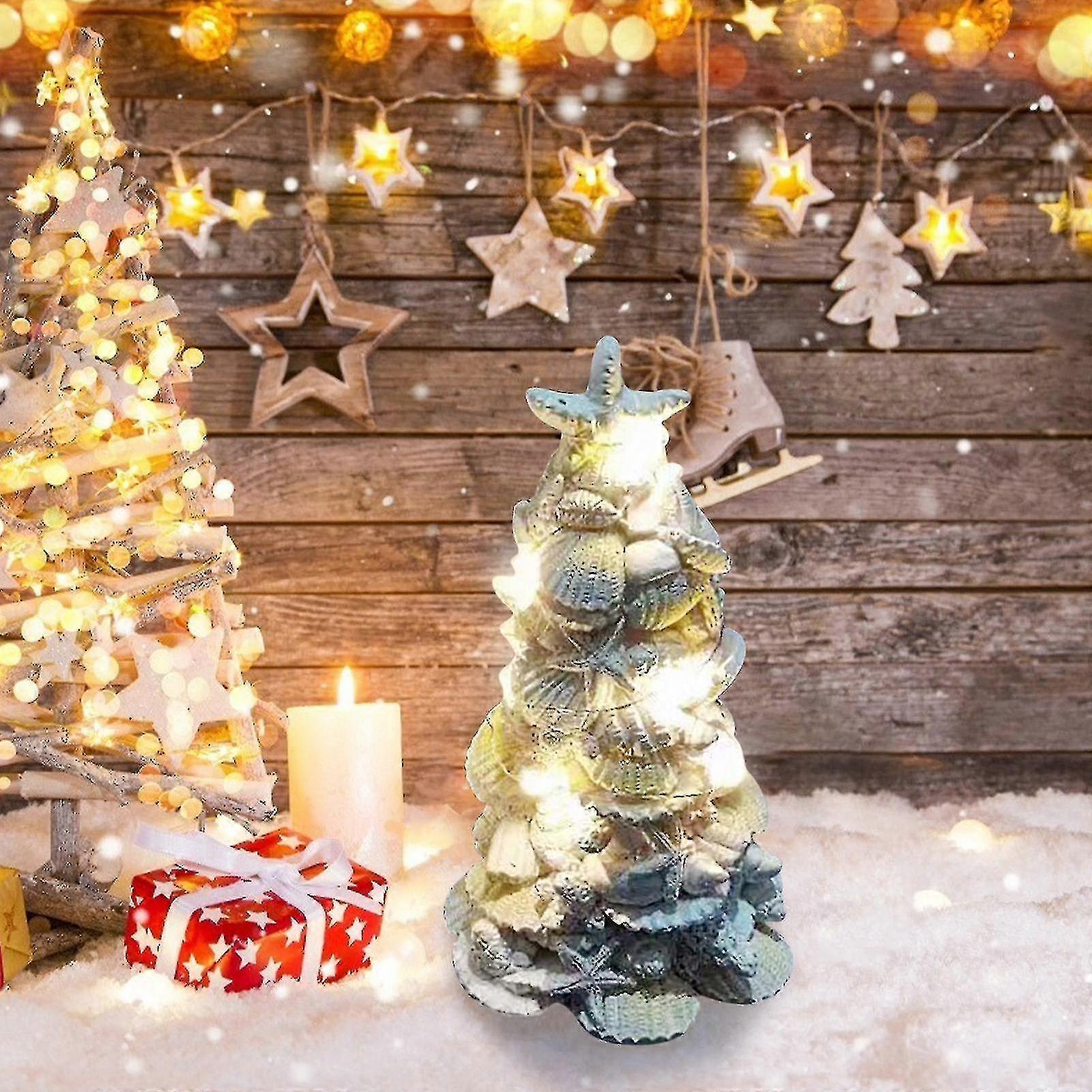 Beautiful Creative Unique Christmas Party Decorated Beach Resin Christmas Tree