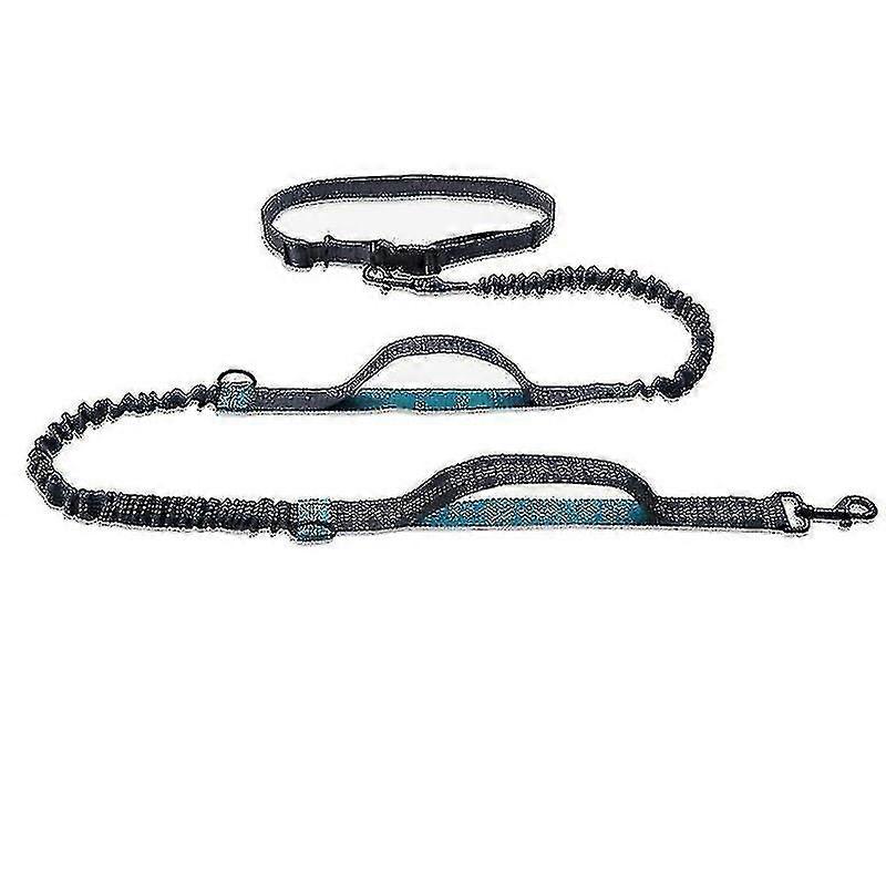 Hands Free Dog Running Leash With Adjustable Waist Belt, Dual Handle Elastic Bungees Retractable Rope For Small Medium And Large Dogs, Reflecti
