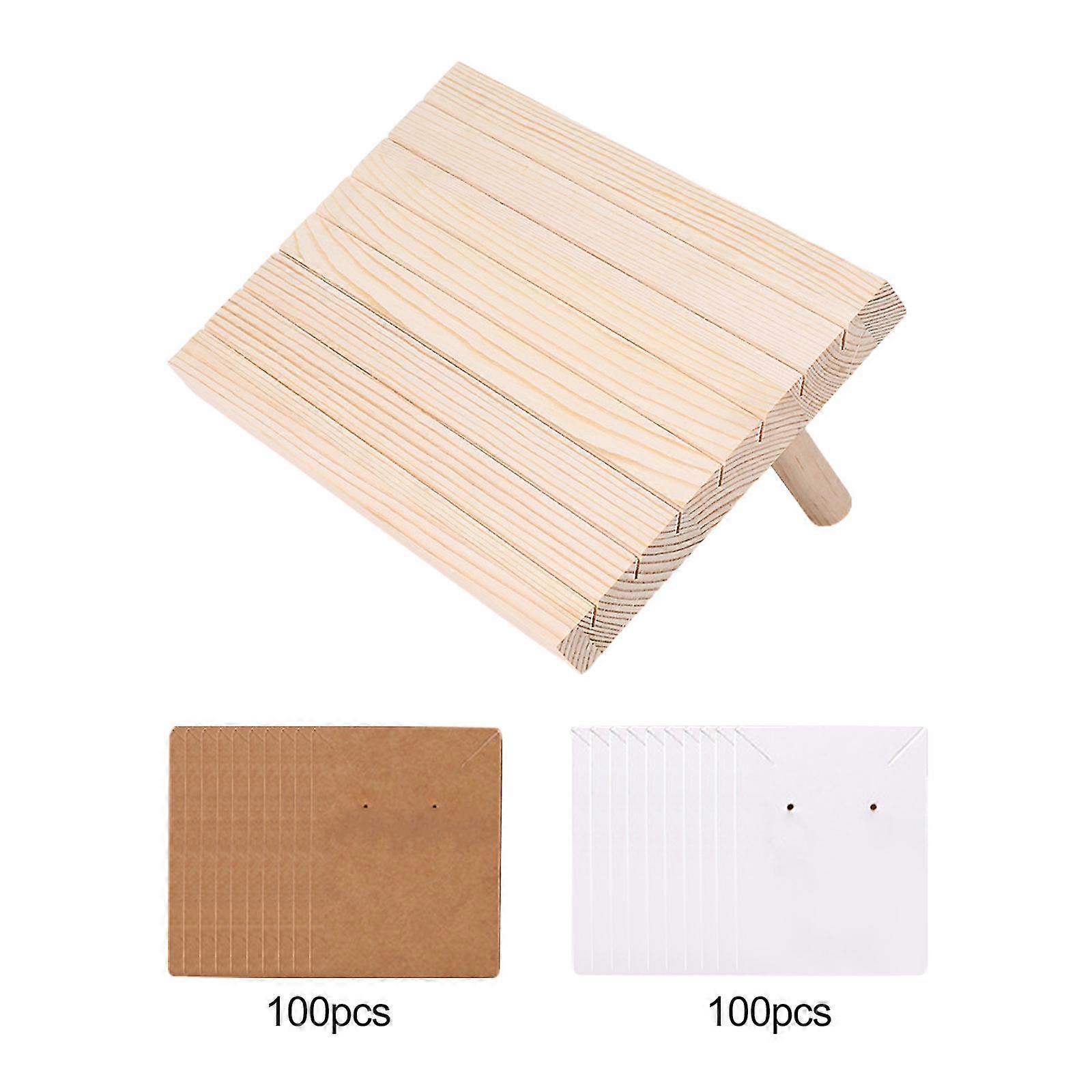 Natural Wood Earring Display Stands For Shows Earring Holders Multiple Business Card Holder Display Girly