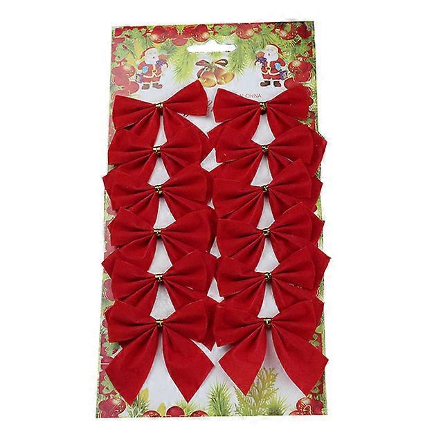 12Pcs 5cm Bow Christmas Decorations Xmas Tree Pendant Ornament for Home Decor Navidad New Year Party 2024 DIY Gift Accessories
