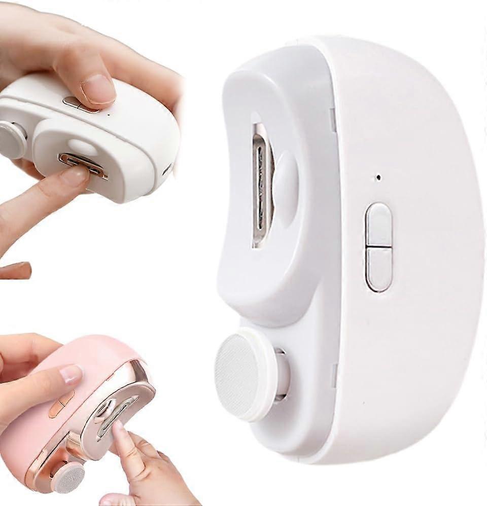 2 in 1 Automatic Electric Nail Clipper Trimmer Safe Nail Cutter with Light for Kids Adults