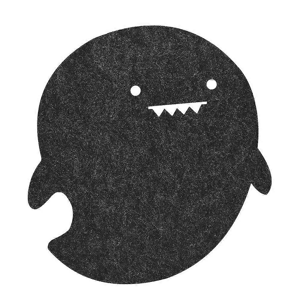 Dark Gray Anti-Static Dolphin Shape Felt Mouse Pad for Office Desk