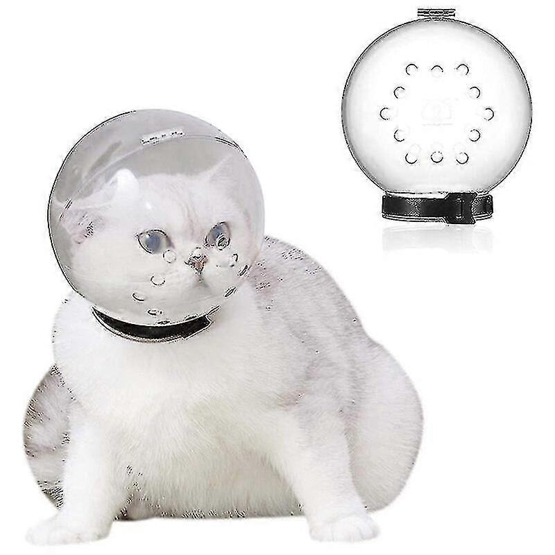 キャットフードボール型噛みつき防止通気性透明舐め防止マスクヘッド保護カバー-aisgd