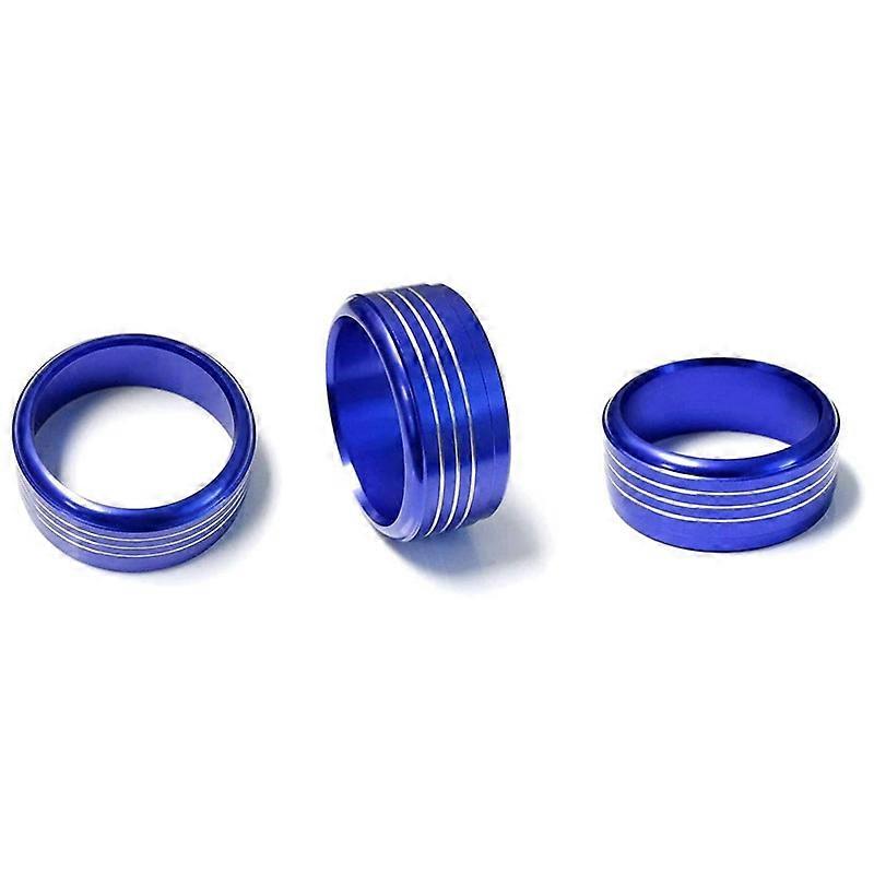 3Pcs Blue AC Climate Control Knob Ring Covers Compatible for , , , Forester, XV Crosstrek
