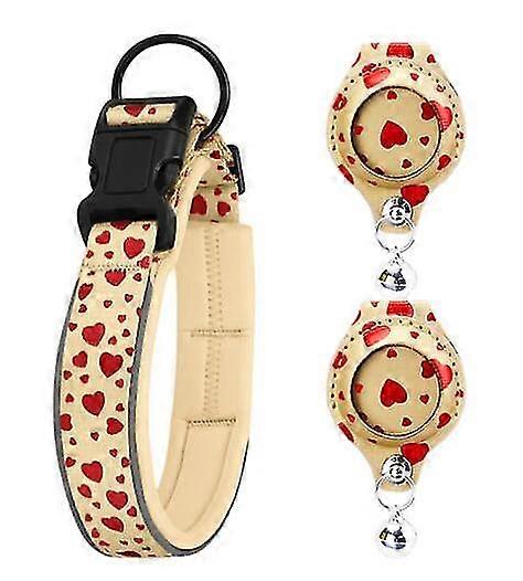 Reflective Airtag Dog Collar Compatible With Apple Airtag 2021 Nylon Pet Collar With 2 Leather Airtag Holder