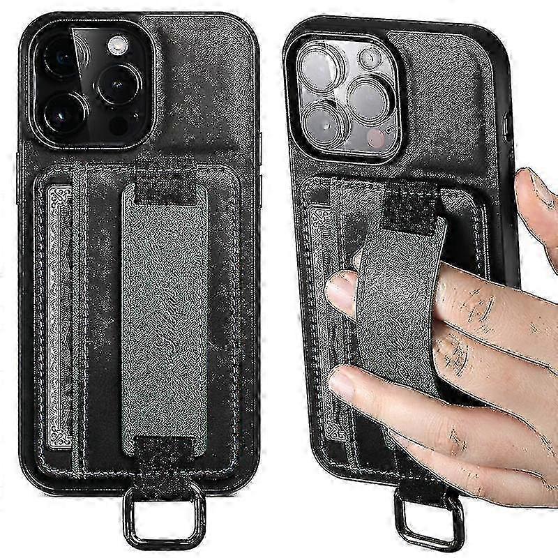 Case For Iphone 14/14 Pro/14 Pro Max/14 Max Insert Card Mobile Phone Case Wrist Strap Back Cover Protective Leather Case For Iphone 14 Case