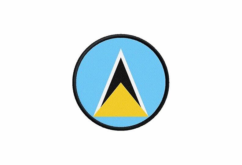 Patch ecusson flag st saint lucia printed thermosticker round roundel