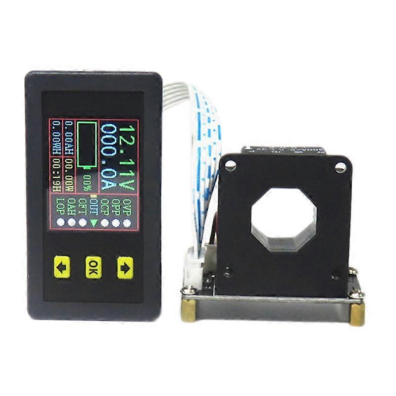 DC 90V 500A Digital Voltmeter Ammeter Voltage Current KWh Watt Meter 12V 24V 48V 72V Battery Capaci