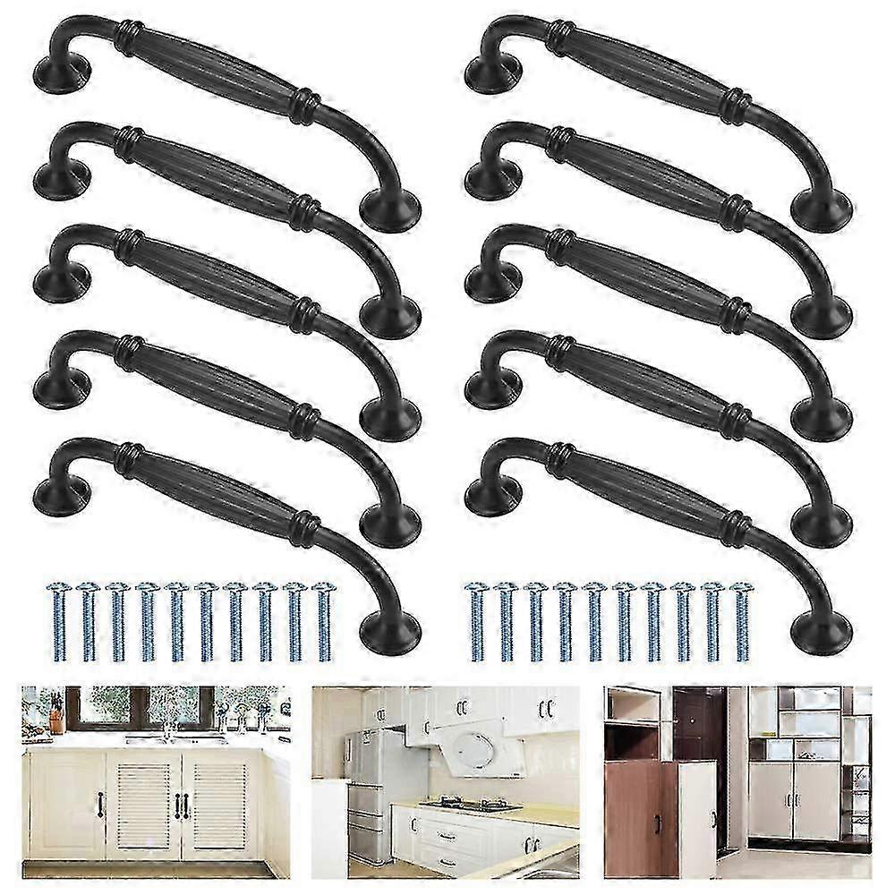 10 قطع مجلس الوزراء مقابض 128mm أسود المطبخ خزانة مقابض الباب القوس سحب مقابض الأثاث درج يسحب خزانة المقابض
