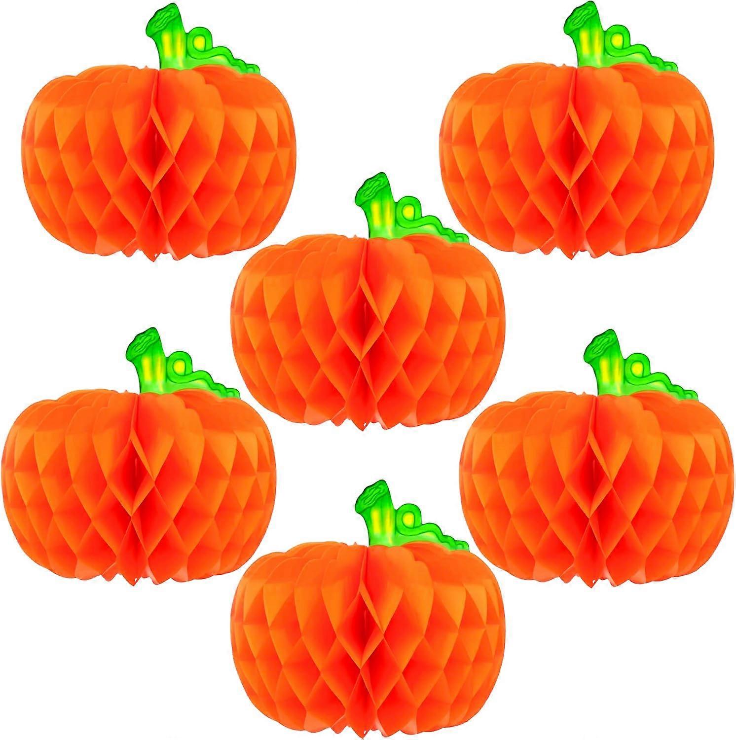 Large Paper Pumpkin Centerpieces - 6-Pack | Tissue Pumpkin Honeycombc