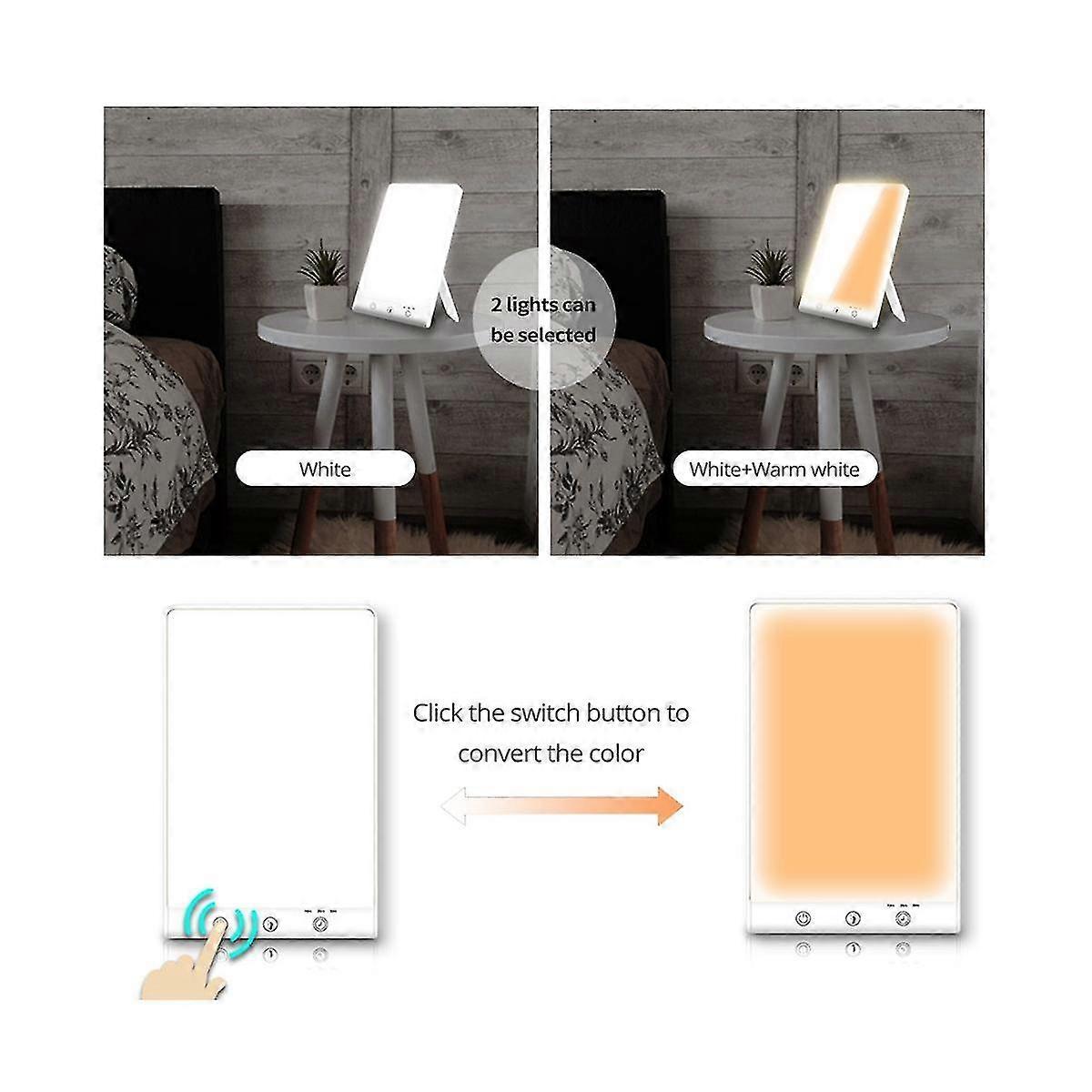 Light Lamp Sad Light Led Happy Mood Light Touch Dimmable Night Light, Uv Free,timer Function,/trave