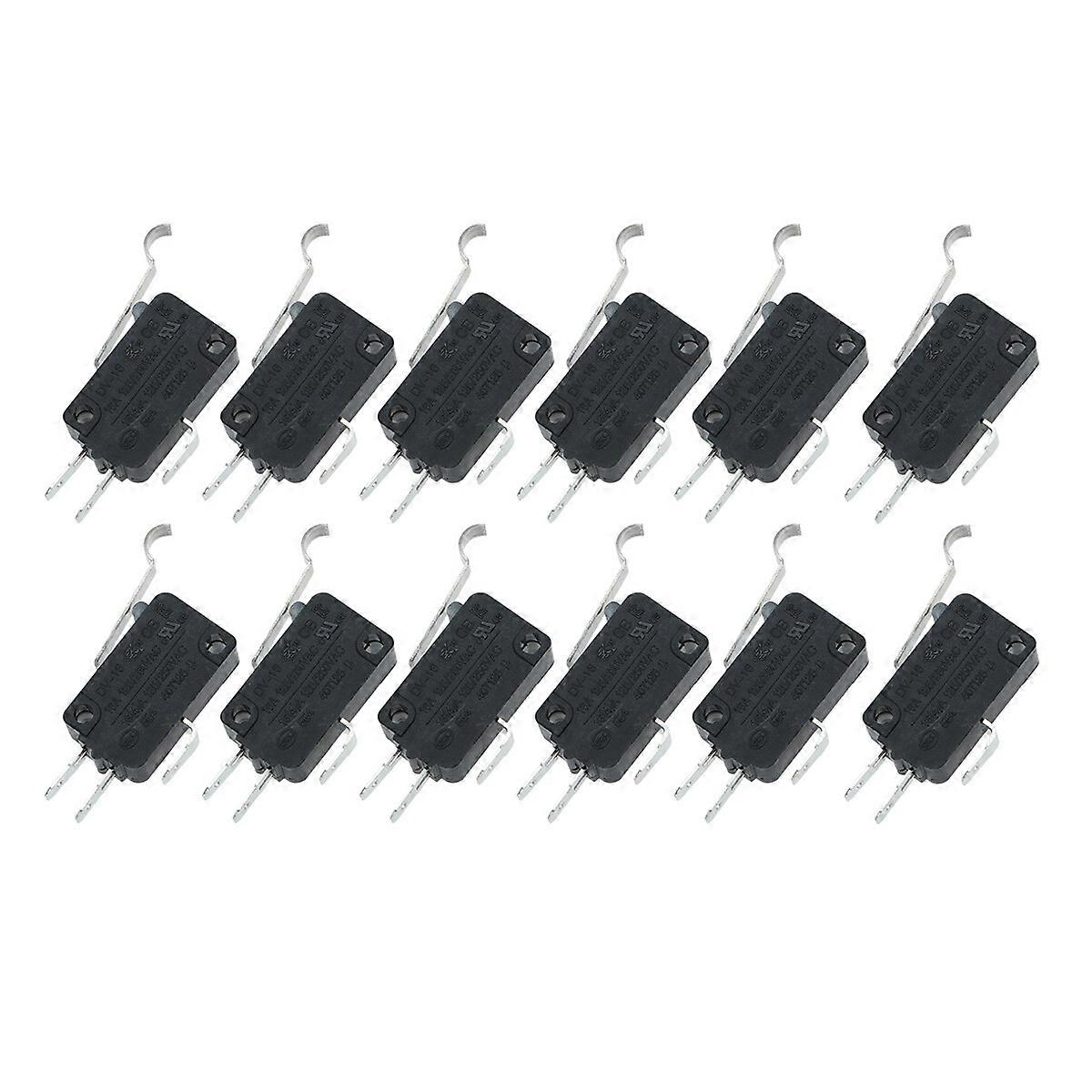 12 Pcs Limit Switch Waterproof Momentary Push Button Switch 3 Long Hinge Lever Micro Switch