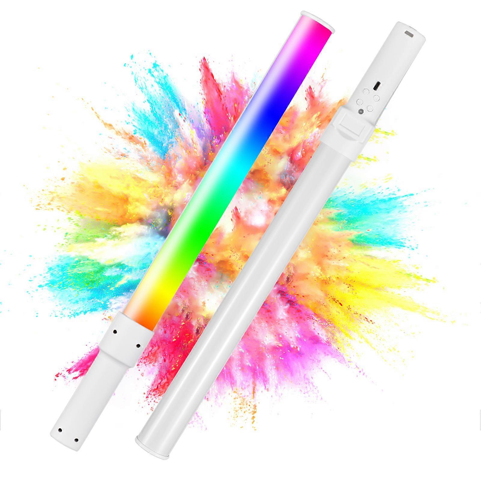 Andoer D2 Handheld RGB Light Tube LED Video Light Wand 2500K/5500K/8500K Dimmable 7 Lighting Effects for Vlog Live Streaming