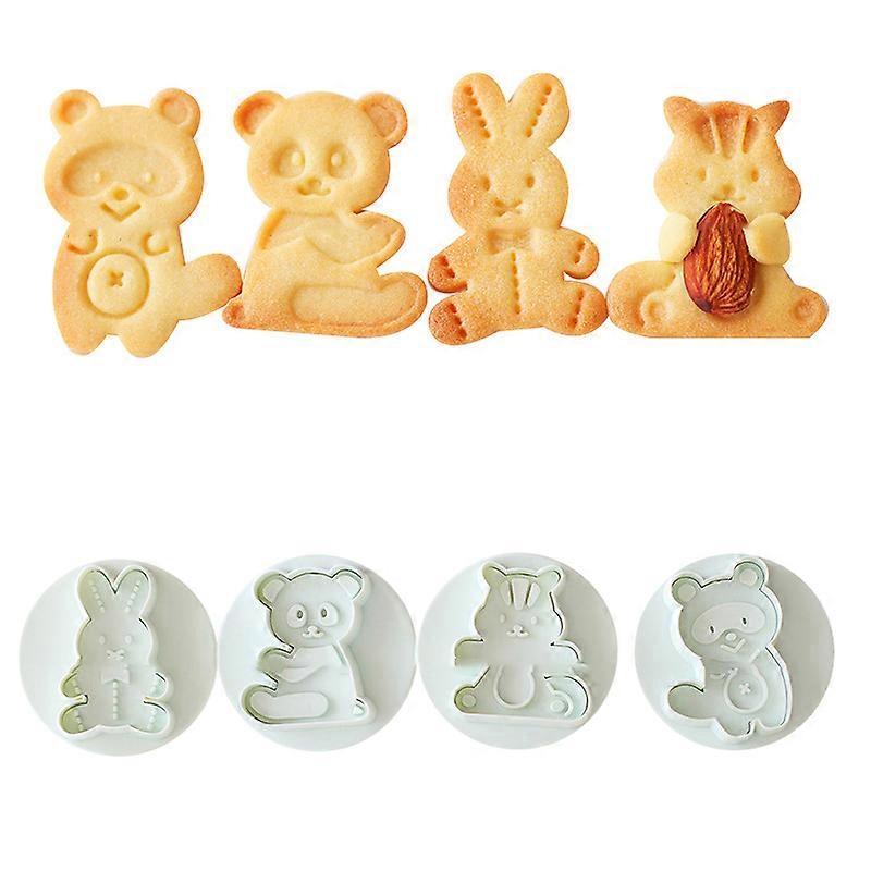 4Pcs Animal Cookie Cutters Set Cookie Mold