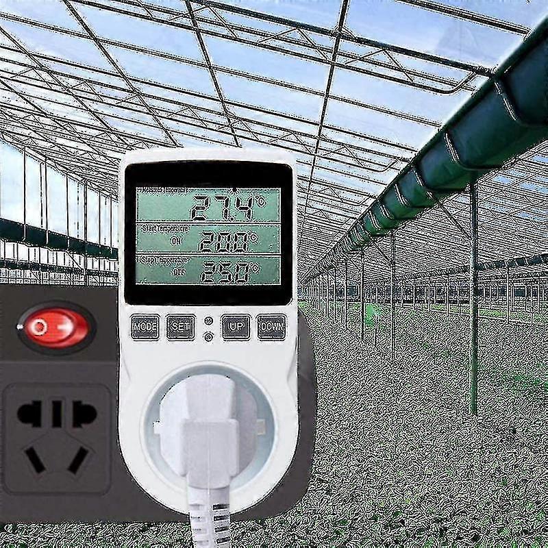Digital / Heating Cooling Thermostat Socket Lcd Temperature Controller, 230v For Greenhouse Farm (socket)
