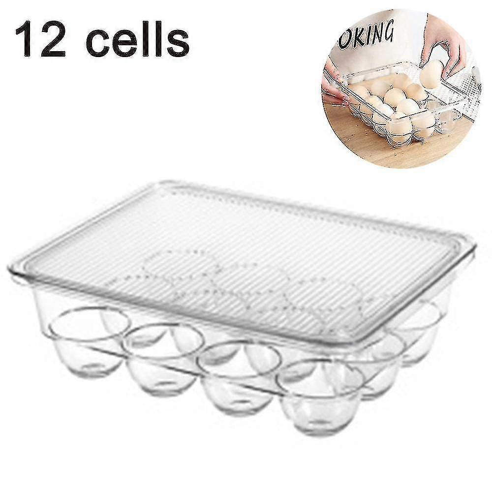 Fridge Space Saver: Egg Rack Container With Lid