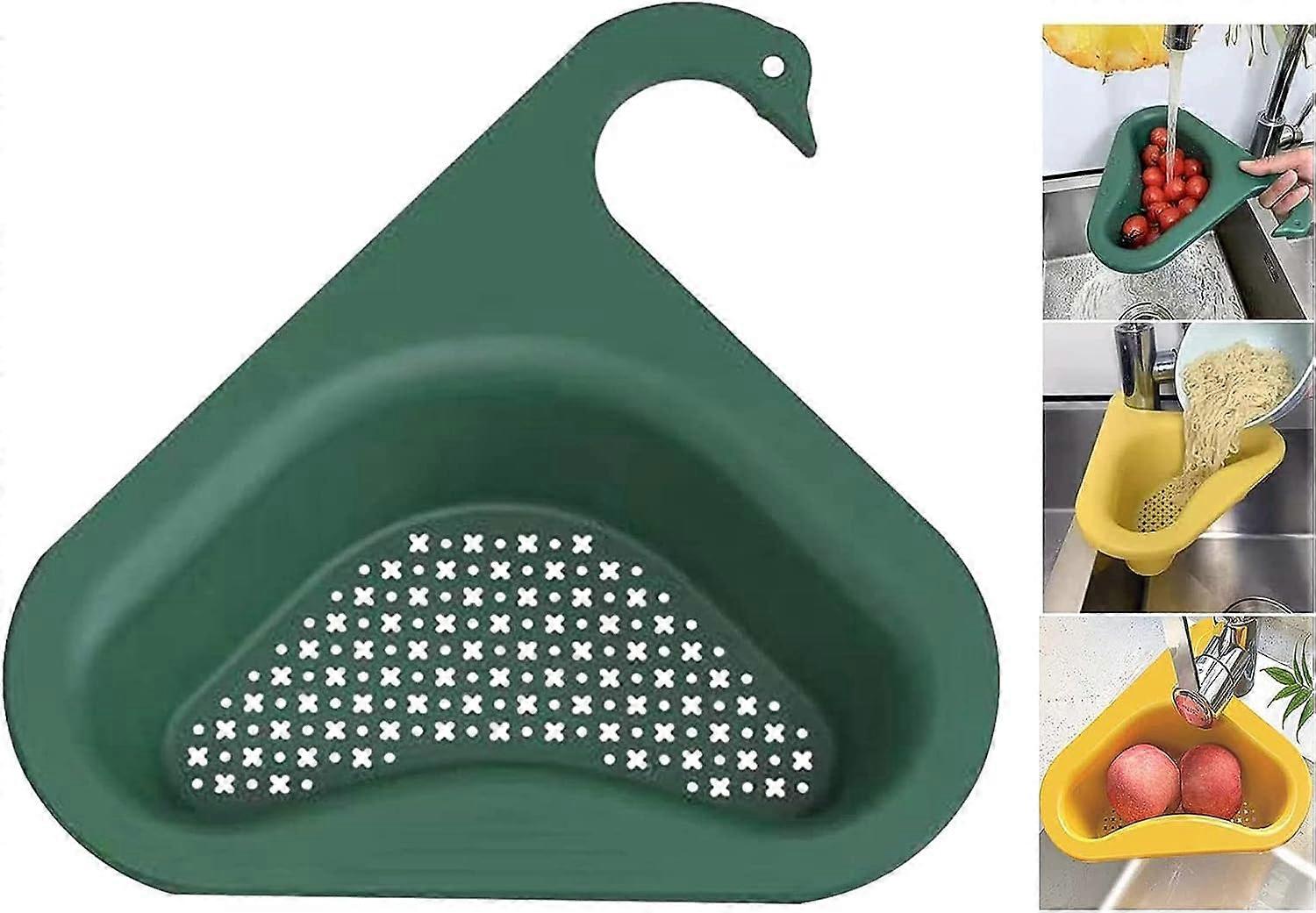 Triangle Sink Rack - Swan Shaped Strainer Basket for Kitchen