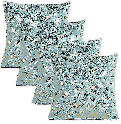 4 Pack - [just Covers] 4545cm Pillow Case Feather Series Soft Plush Faux Fur