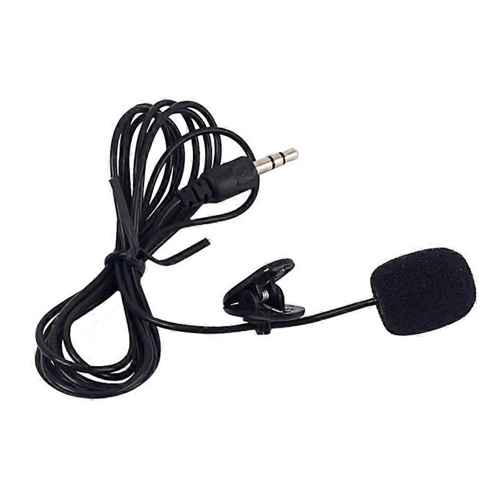 Mini Microphone Portable Clip-on 3.5mm plug Microphone for MP3 Phone Computer Tablet Black