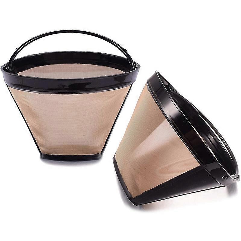2PCS Reusable Cone Coffee Maker Filters for Ninja Coffee Bar Brewer Replacement Permanent Basket Filter