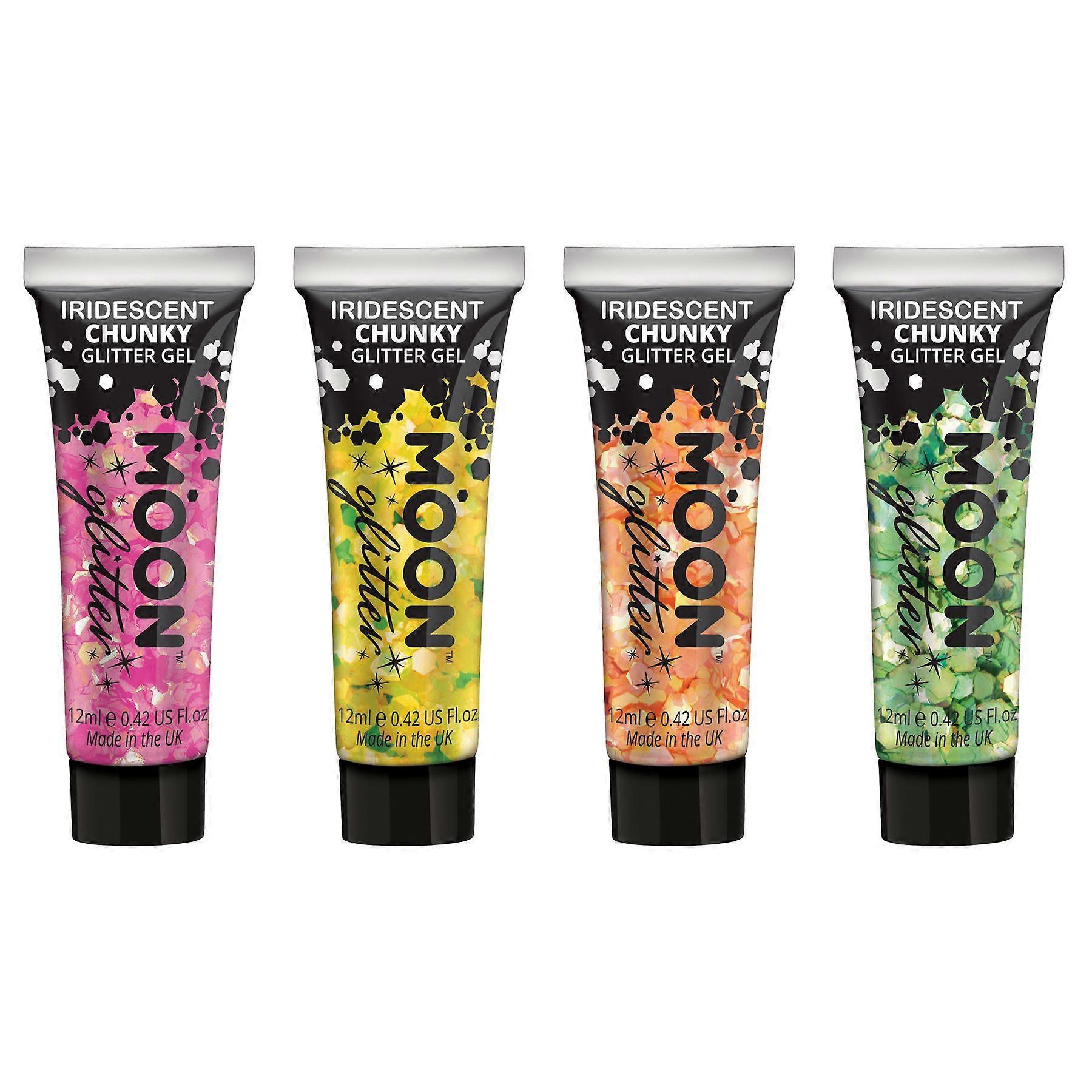 moon glitter - iriscent chunky glitter gel - sett med 4