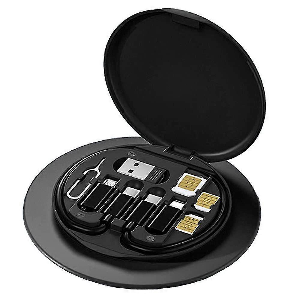 USB Adapter Cable Conversion Storage Box, Multi Type Charging Line Convertor Lightning Type C Micro Data Transfer Tool