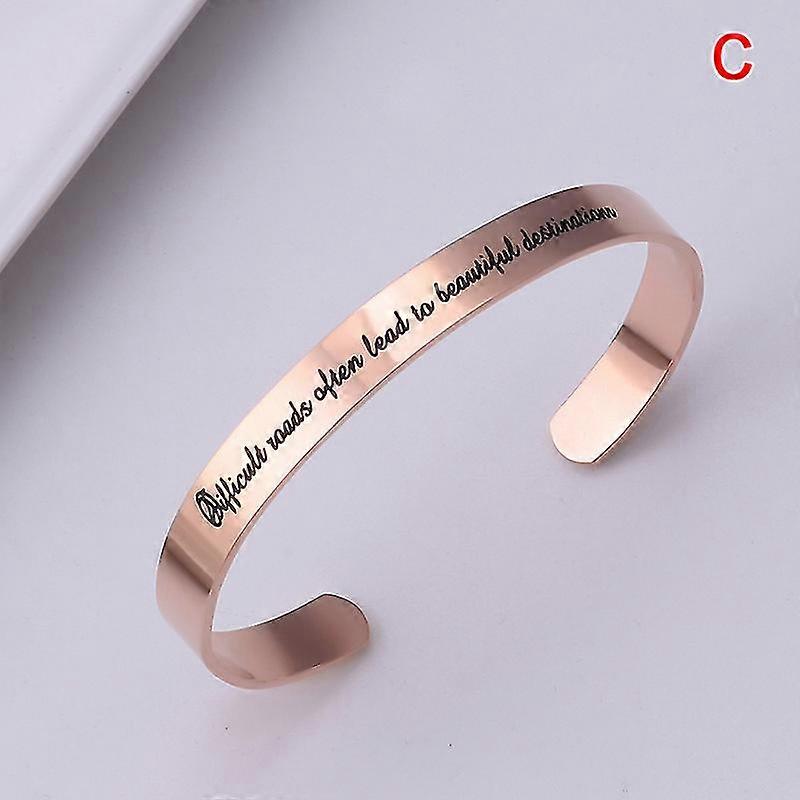 Bracciale regolabile in acciaio inossidabile a forma di C Bracciale in acciaio titanio per donne