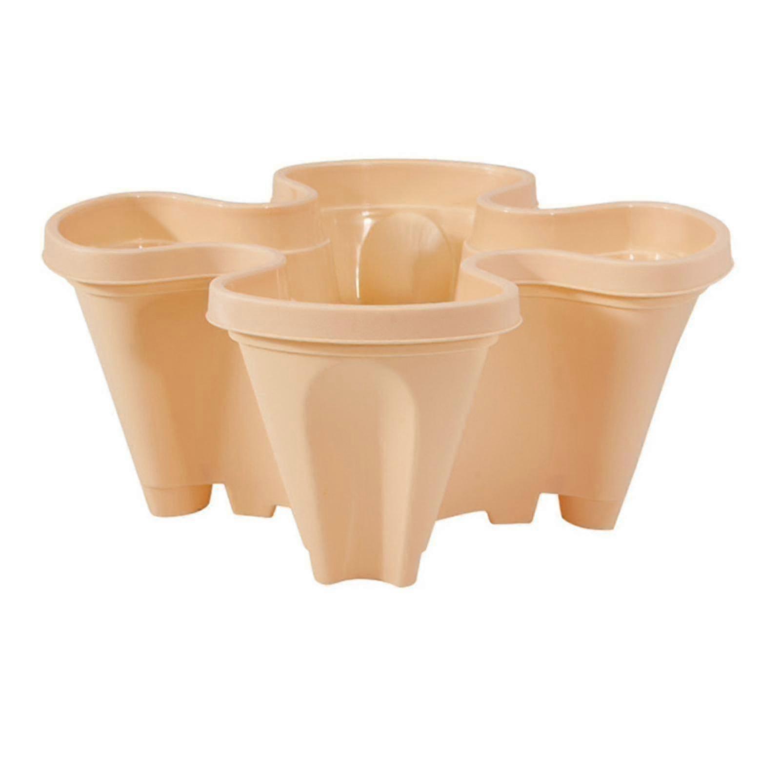 3d Four-petal Stackable Planter 5 Colors Optional Self Watering Pot For Outdoor