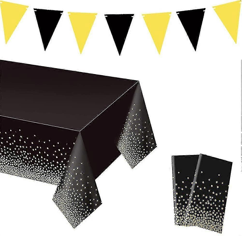 2 Pieces Disposable Tablecloths, Rectangular Party Tablecloths With White