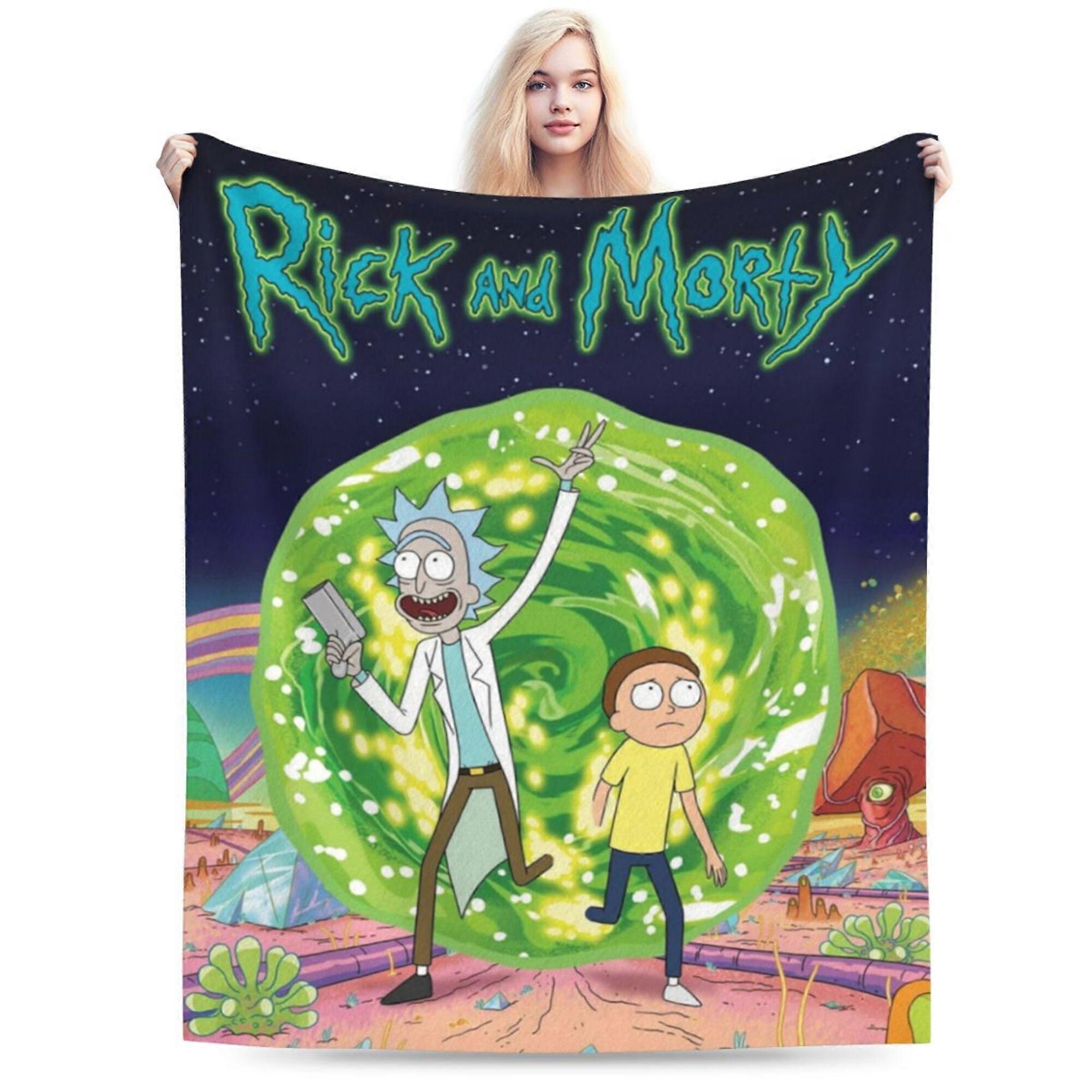 Rick And Morty Blanket, Anime Throw Blanket, Cozy Soft Lightweight Flannel Blankets For Couch Sofa Bed, 280 Gsm Plush Fuzzy BlanketWTMT7441