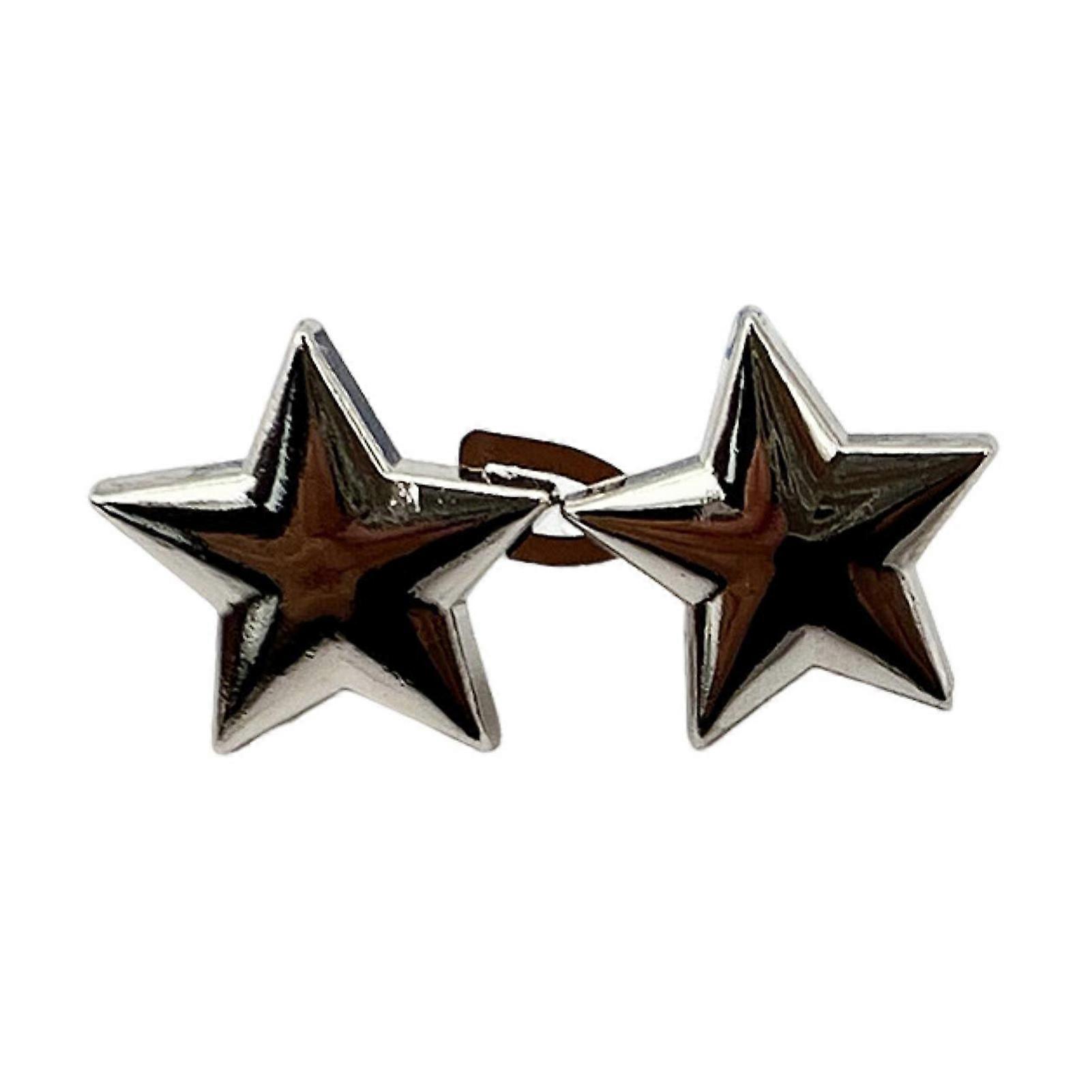 Pants Skirt Belt Buckle No-Hole Design Stars Pattern Waist Button Adjustable Fit Metal Belt Fastener