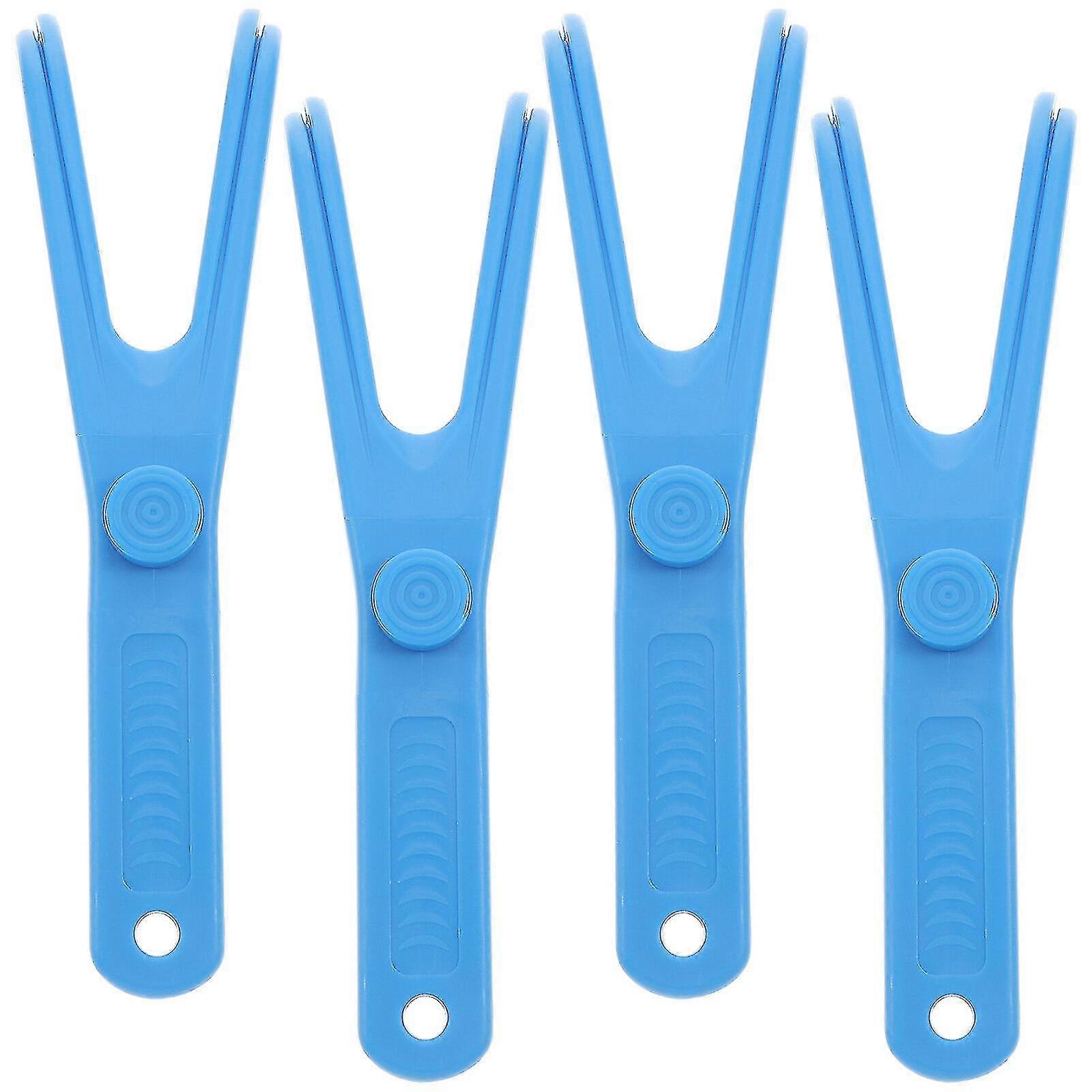 4pcs Dental Floss Holder Replacements Plastic Floss Handles For Tooth Cleaning (random Color)