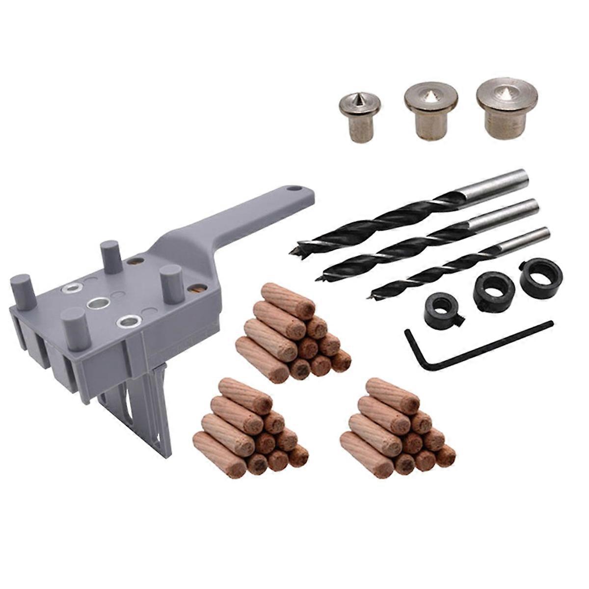 41pcs 6/8/10mm Drill Bit Woodworking Dowel Jig Drilling Doweling Hole Saw Drill Guide Hole Locator