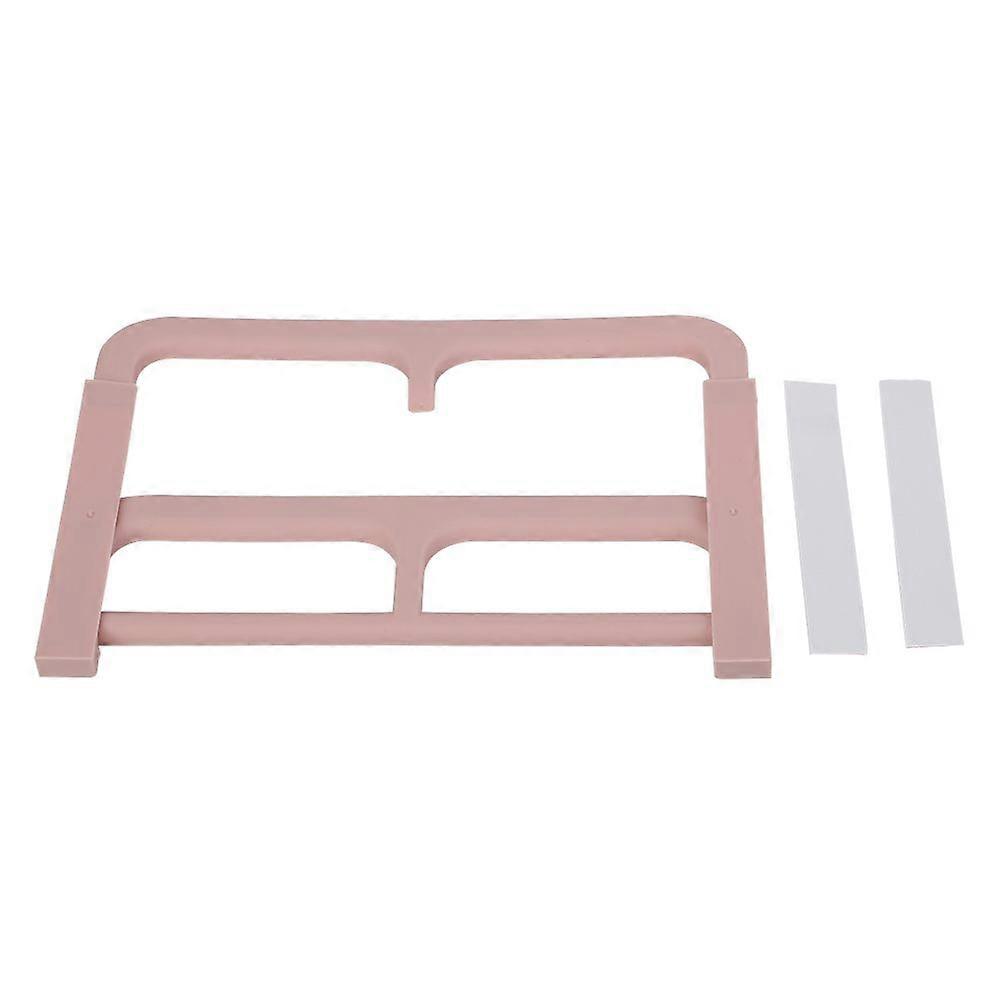 Double Layer Plastic Self-adhesive Slippers Holder Storage Rack Organizer  (Pink)