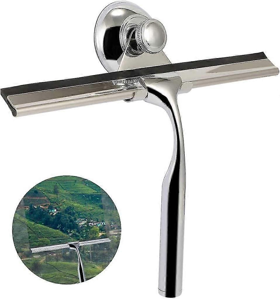 Shower Squeegee, Stainless Steel Shower Squeegee With Wall Hanger,0971