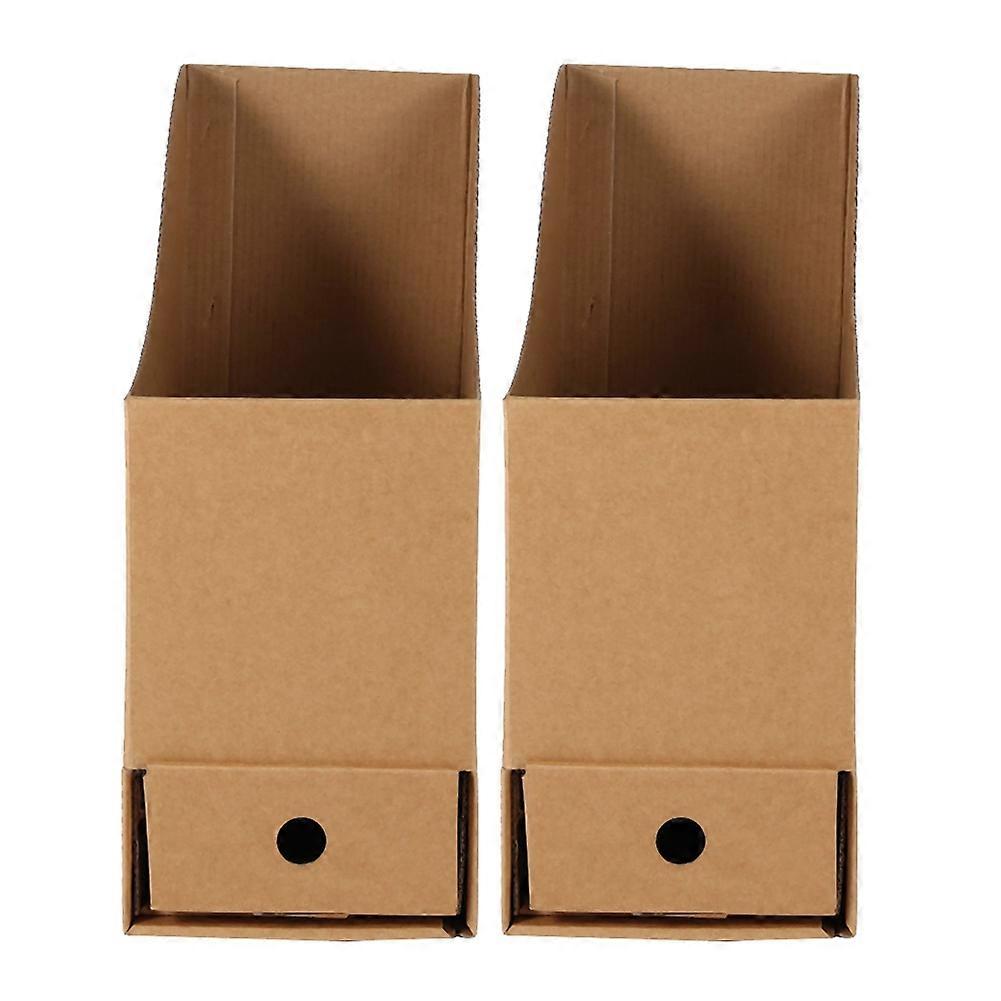 2PCS Waterproof Desktop File Storage Foldable Paper Box for School Ofiice Home Use