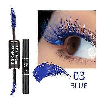 Dual Side 4d Seidenfaser Wimpern Wasserdichte Wimpern Flauschiges Volumen blau