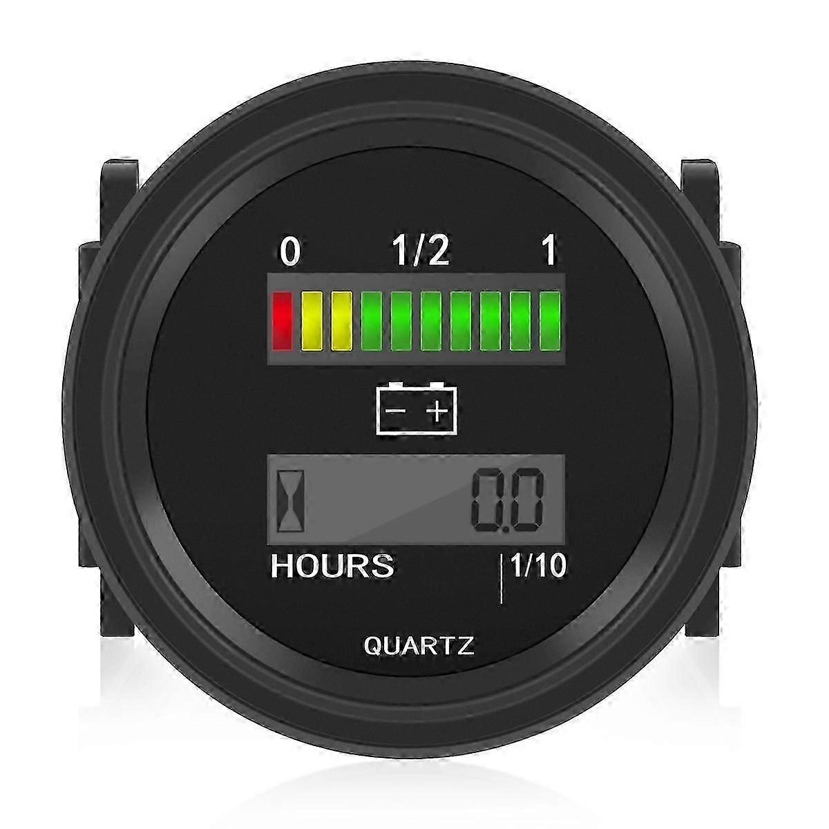 12V/24V/36V/48V/72V LED Digital Battery Status Charge Indicator with Hour Meter Gauge-Yvan